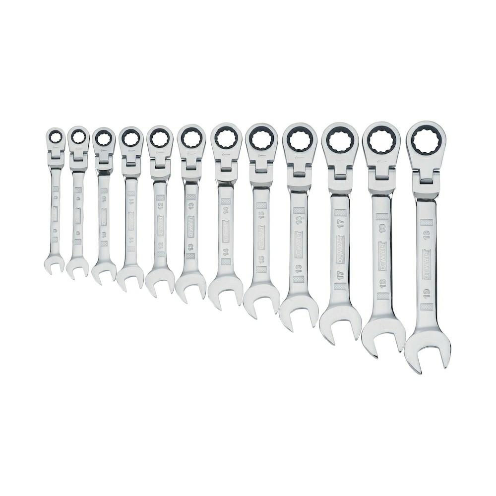 12 Piece Flex Head Ratcheing Metric Wrench Set Hand Tools