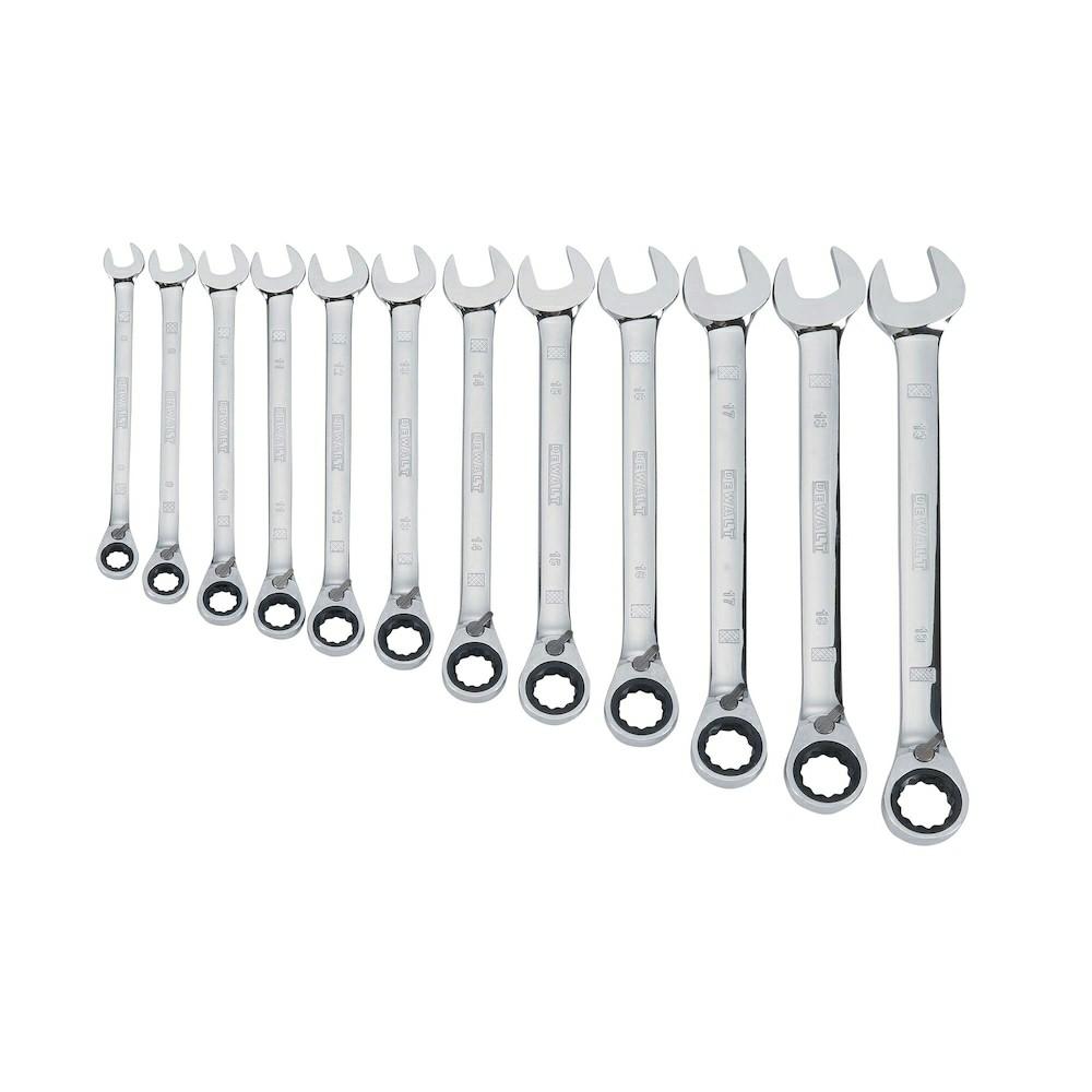 12 Piece Reversible Ratcheting Wrench Set Hand Tools