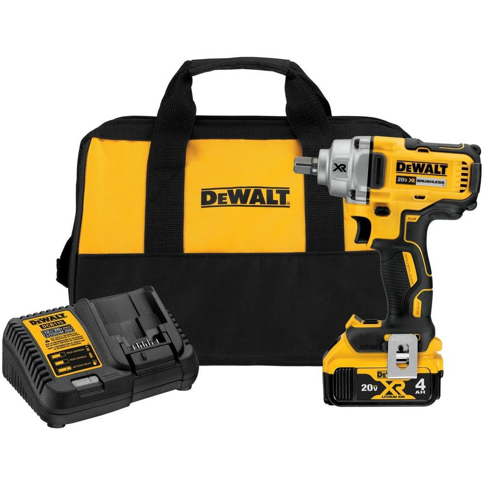 20V Max* Xr® Brushless Cordless 1/2 In Mid-Range Impact Wrench Kit With Detent Pin Anvil Impact Drivers & Wrenches