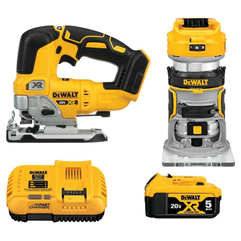 20V Max* Xr® Brushless Cordless Compact Router And Jig Saw Combo Kit Power Tools