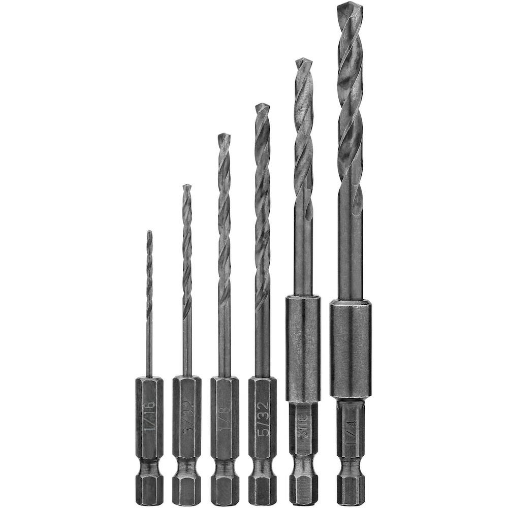 6 Pc. Hex Shank Drill Bit Set Accessories