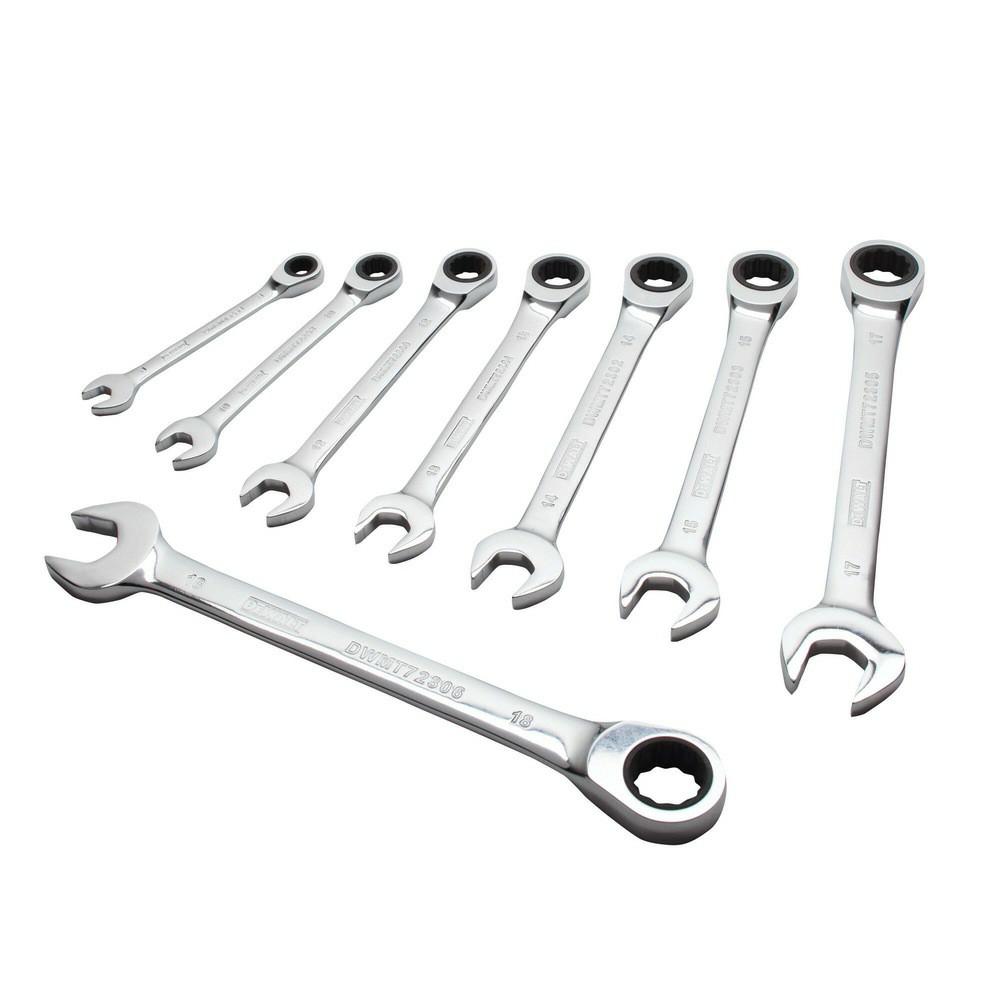 8 Piece Ratcheting Combination Metric Wrench Set Hand Tools