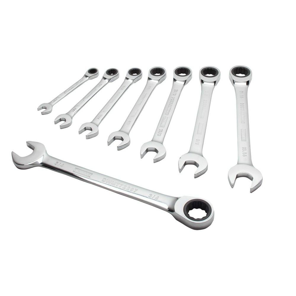 8 Piece Ratcheting Combination Wrench Set Hand Tools