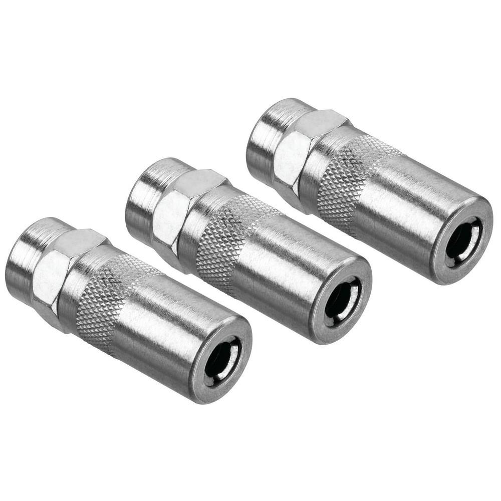 Heavy-Duty 1/8″ Npt  Grease Gun Coupler 3-Pack Power Tools